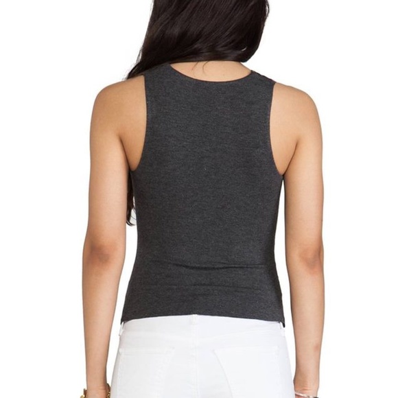 NWT Bailey 44 Black Charcoal Grey Suede Top Medium - Picture 5 of 6